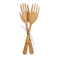 Load image into Gallery viewer, Bamboo hand Salad Servers
